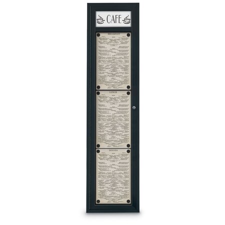 United Visual Products Sliding Door Indoor Enclosed Corkboard, 7 UV9003ACSH-BRONZE-DBURGU